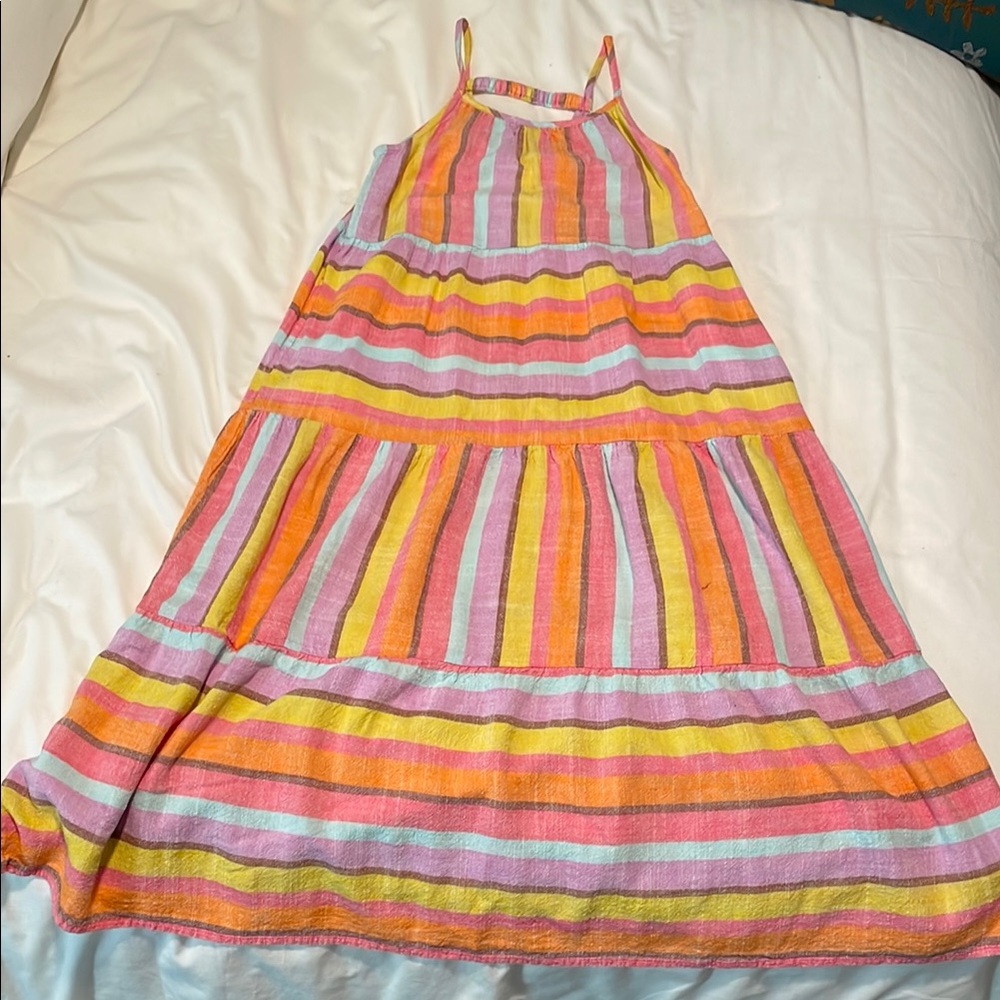 Colorful Striped Kids Dress